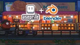 Mooncake stalls | Aseprite x Blender Pixelart [035]