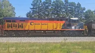 CSX C744 running past the new Newport news station