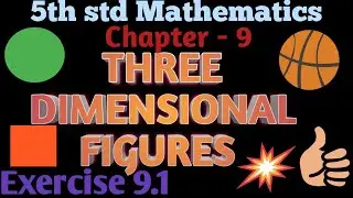5th std Mathematics | Chapter &ndash; 9 THREE DIMENSIONAL FIGURES Exercise 9.1 | English Medium