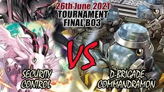 Digimon TCG Security Control Vs D-Brigade Commandramon Tournament Final BO3! - 15th May 2021
