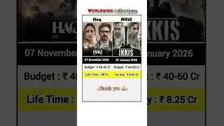 Ikkis Vs Haq Worldwide Box Office Collection | Ikkis | Haq | Dharmendra | Emraan Hashmi