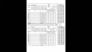 Scoring Table Score Sheet