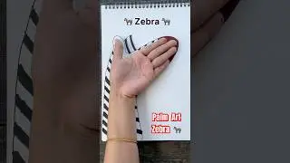 Hand Art Zebra 🦓🌈 For Kids #shorts #palmart #handart #kidsvideos #kids #craftforkids #diy