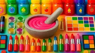 Satisfying Slime ASMR | DIY How to Mixing Makeup BB Cream Cosmetics Toys Into Rainbow Glossy Slime