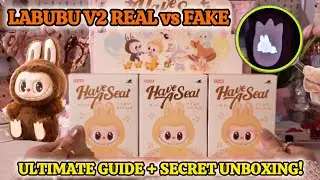 I FOUND THE SECRET! 😱 ASMR Labubu V2 Have A Seat UNBOXING + REAL vs FAKE Full Series Comparison