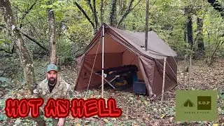 One Tigris TEGIMEN Hammock Hot Tent, pitched without trees.#bushcraft #hammock  #onetigris #hottent