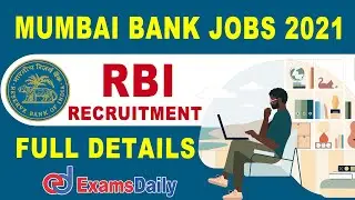 RBI Recruitment 2021 Notification | Latest Bank Jobs 2021 | Reserve Bank of India Vacancy 2021