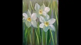Нарцисс .narcissus oil painting