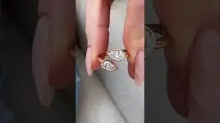 Gorgeous rose gold 2 stone pear cut diamond wrap ring #GlamAndGems #LabGrownDiamonds #Ring #Jewelry
