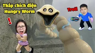 bqThanh Troll Chích Điện HUNGRY WORM Dài Ngoằn Ngoèo Đuổi Cắn Ốc Chạy Xì Khói Mông Hét To