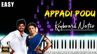 Appadi Podu Keyboard Cover | Piano Notes | Ghilli | Vijay | Vidyasagar | Fernandez