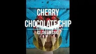 Cherry Chocolate Chip Ice Cream Cake