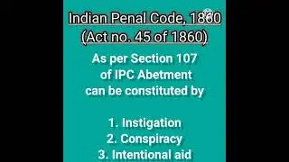 Indianpenalcodeadvocate Abetment judiciary section 107IPC #ipc1860 #conspiracy #shortvideos #shorts