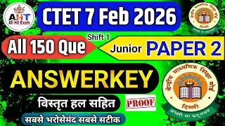 ​🔴 CTET 7 Feb 2026 Paper 2 Answer Key | 100% Accurate Full Paper Solution |CTET Today Paper Analysis