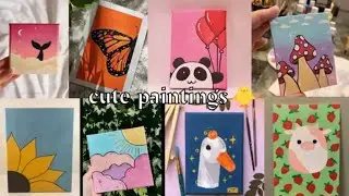 cute & easy paintings🐥 #trendy🦋 #cutepainting🍒 #paintingideas🦄 #viralvideo✨ #aesthetic🎀