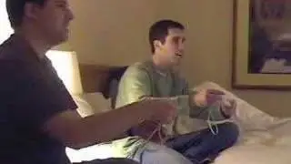 Christmas 2007 - James and Beef Playing Wii