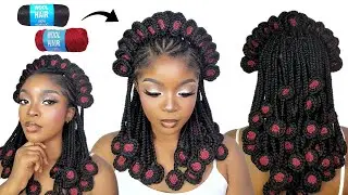 OMG😱 Koroba Crown Braids Tutorial| Using Brazilian Wool