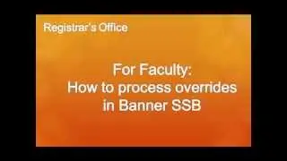 Как обрабатывать переопределения в Banner SSB для преподавателей Университета штата Буффало.