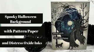 Spooky Halloween Background with Pattern Paper and Distress Oxide Inks