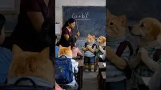 Poor Cat and Dog Studying hard 💔🥲. Please Support Guys. #shorts #cats #dog #cute #viral #pets