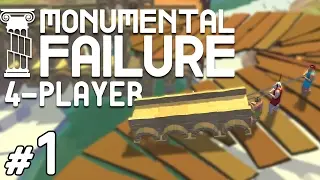 Monumental Failure - #1 - Building with Jetpacks! (4 Player Gameplay)