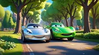 Three Racing Cars Zoom Through Town | Car Song for Kids | Nursery Rhymes and Counting Fun