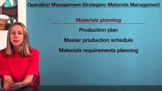 VCE Business Management - Operation Management Strategies - Materials Management