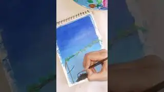 acrylic gouache painting #shortvideo #art #painting light #city #tutorial
