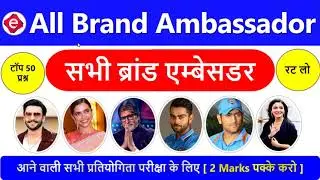 Brand ambassador / ब्रांड एम्बेसडर 2020 / Current affairs December, 2020 / Current Affairs 2020 NTPC