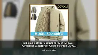 Plus Size Bomber Jackets for Men M-8XL Windproof Waterproof Coats Fashion Outwear Stand Collar