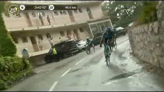 Miguel Angel Lopez Crashes Into Wall On Tour de France Stage 1