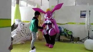 pvc inflatable bunny girl suit wearable