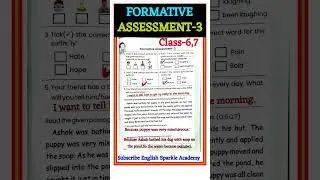 FORMATIVE ASSESSMENT-3 Class-6/7 2025-26 Lastest l English Sparkle Academy Solution by Ashok sir