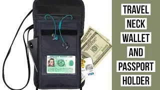 WAAO Travel Neck Pouch Neck Wallet Stash with RFID Blocking Passport Holder for Men and Women