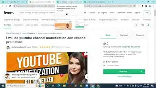 YouTube Channel Monetarization Gig Create  class