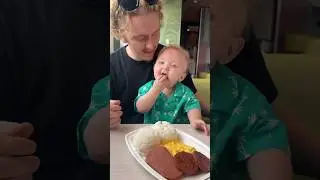 Baby Ares tries Hawaiian McDonald’s🥞 #baby #babyares