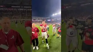 Alabama players leaving the field after win over Tennessee