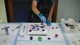 Fluid Acrylic Abstract | Transforming Leftover Paints with Palette Knife & Tilting Techniques
