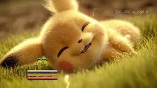 Pikachu Lying on Grass Side View Desktop Live Wallpaper HD | Pok&eacute;mon Aesthetic Loop | Free Download