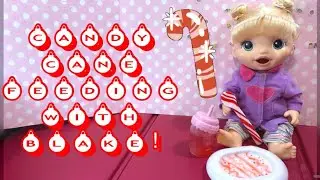 CANDY CANE Feeding With Baby Alive Blake! | Baby Alive Eats Christmas Food! 🎄🎅🏻🎁