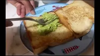 Avocado with crispy cheesy Bread- easy quick breakfast 