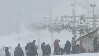 Snow Summit Ski Resort getting BATTERED with snow. DUMPING. February 5, 2019