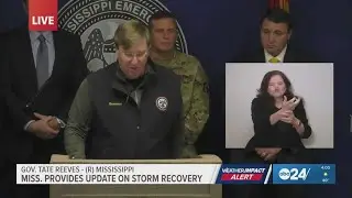 Mississippi Gov. Tate Reeves gives update on winter storm recovery as many are left stuck on roads