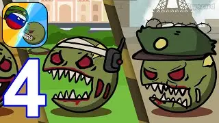 CountryBalls - Zombie Attack - Gameplay Walkthrough Part 4 World War Zombie Attack (iOS, Android)