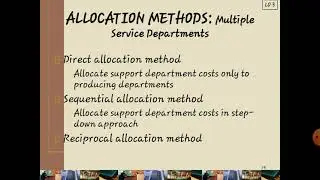 Ch 7 Support Department Cost Allocation
