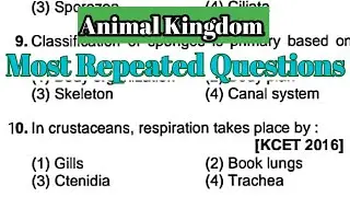 Animal Kingdom MCQ For NEET || animal kingdom mcq || Biology most Repeated Questions (4)