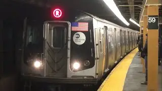 BMT 4th Ave Line: (N) (Q) (R) Local Trains @ 59th Street (R46, R160A-2, R160B)