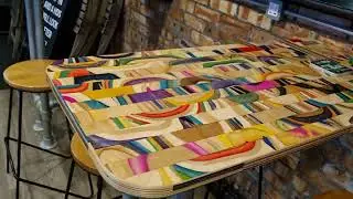 Bar Tables Made From Recycled Skateboard Decks