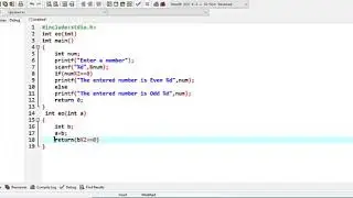 Using Function to find even or Odd number in c language