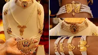 From 12000 Gold Pearl Choker Necklace Design || Gold Peal Necklace/Sitahar With Price@Crazy_Jena